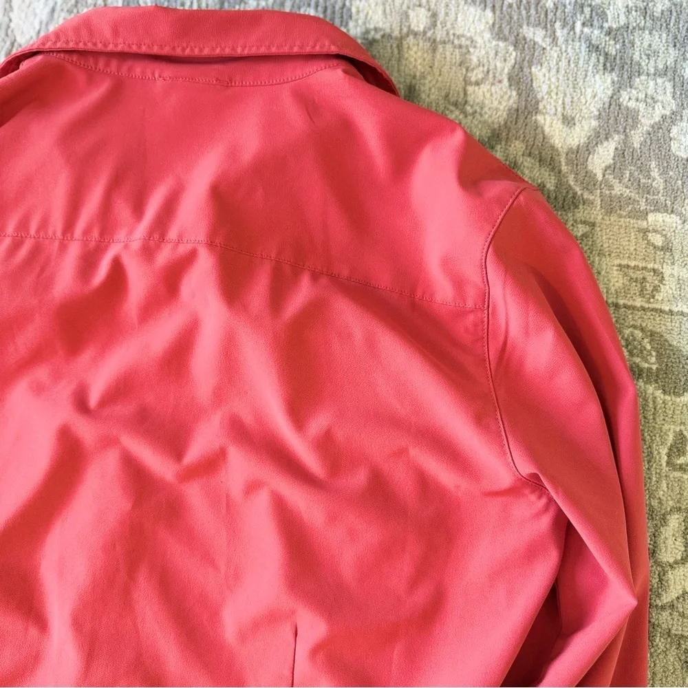 The North Face Coral Pink Button-Up Shirt Women Large Outdoor Hiking Lightweight